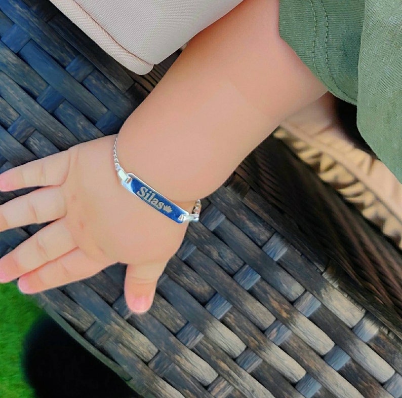 Mommy and Me Baby Bracelet baptism grandson goddaughter Silver and Gold Custom Bracelet Babyshower christening granddaughter