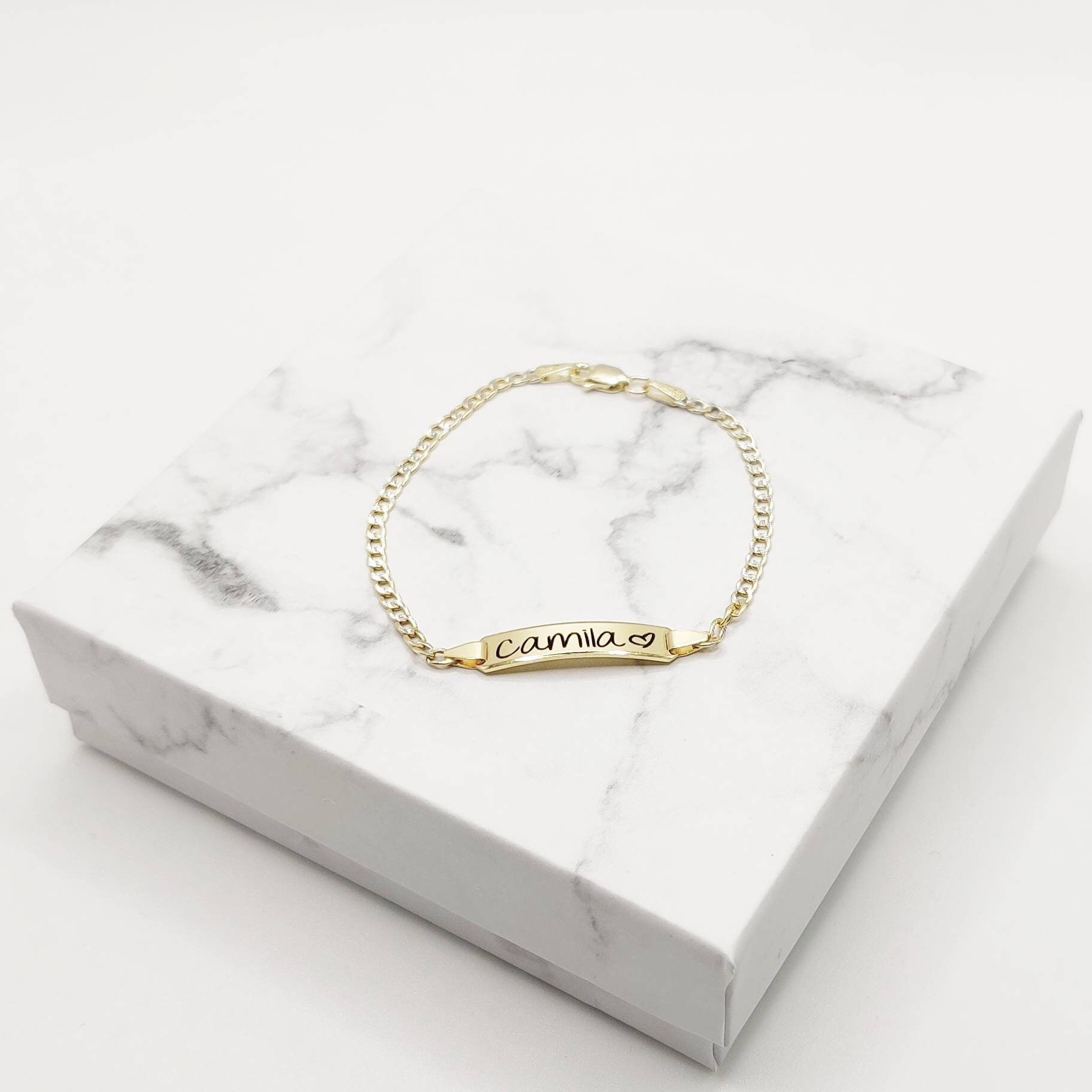 Real Gold Baby Bracelet 14K Gold Baby Bracelet Gift for 1 Etsy