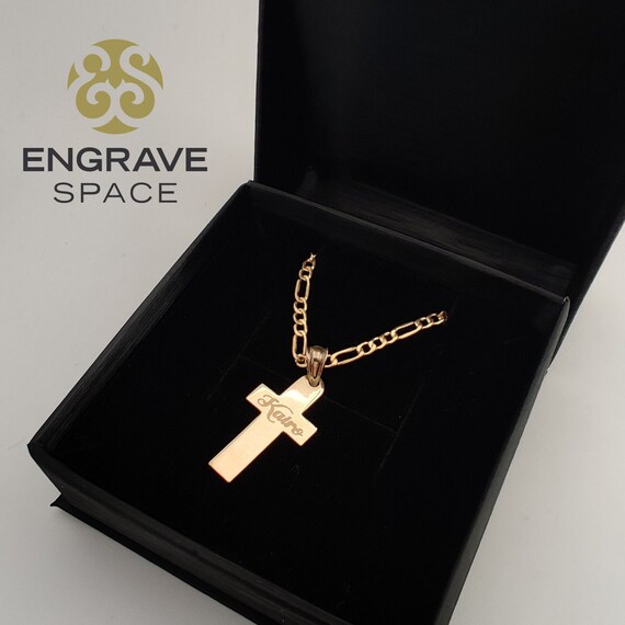 14K Kids Cross Necklace Baptism 