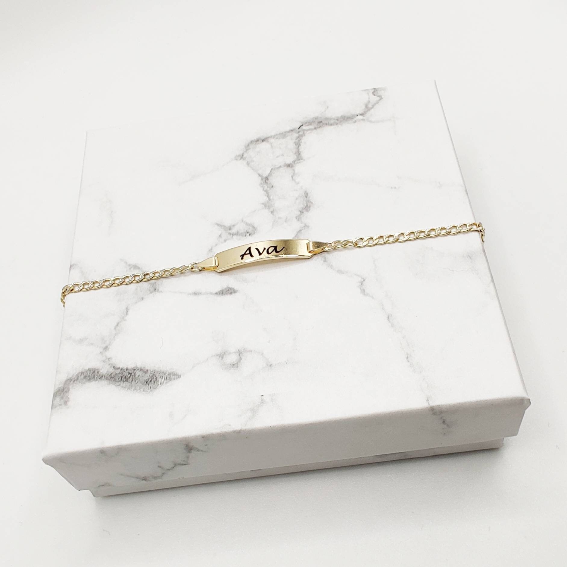 Real gold bracelet with name for baby Clearance