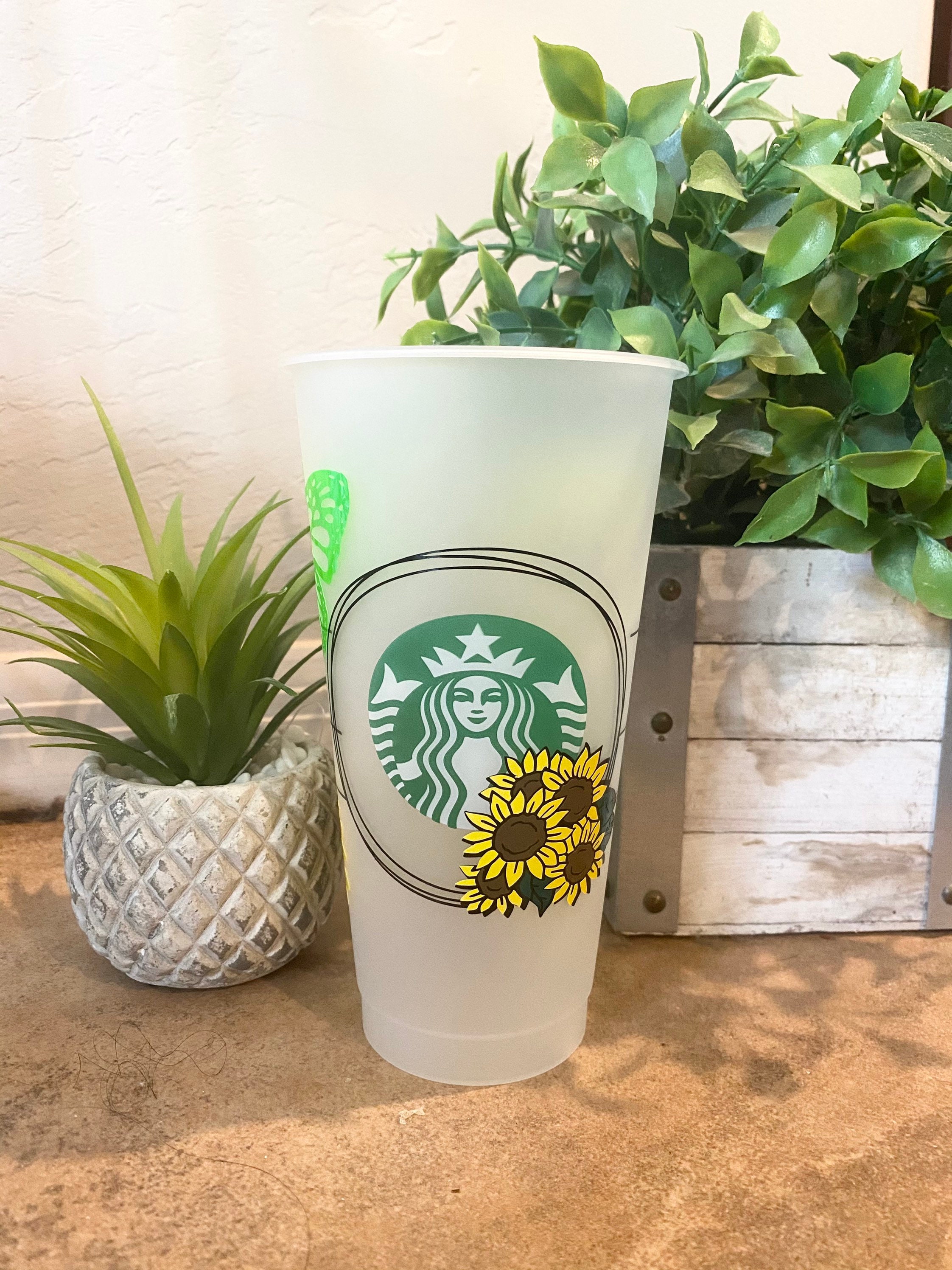 Sunflower Reusable Starbucks Cup Etsy