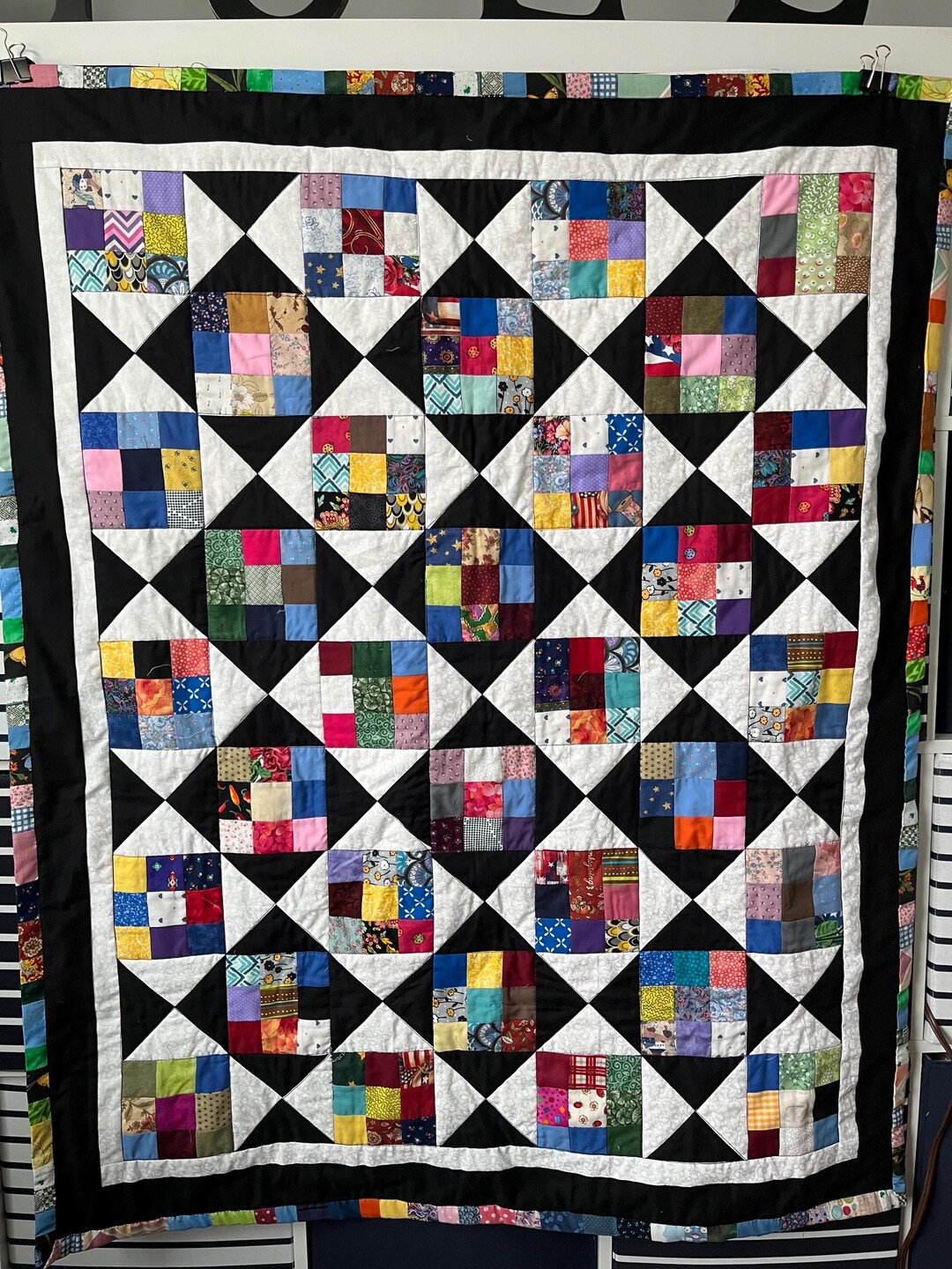 Colorful Scrappy Quilt - Etsy
