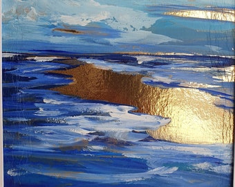 Seascape painting. Original painting. Small acrylic painting.