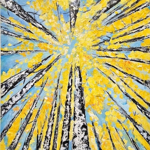 Golden autumn season,  original painting,art gift idea from OlgaKleotArt.