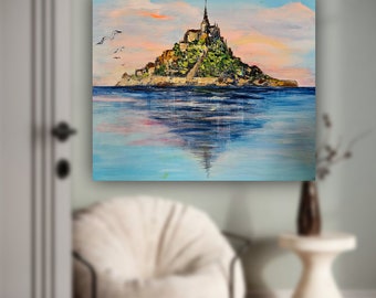 Landscape original painting, Normandy wall art from OlgaKleotArt.