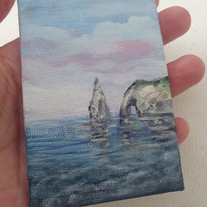 Kolekcja ACEO. NORMANDIA, ETRETAT. Oryginalny obraz olejny, płótno, Seascape autorstwa OlgaKleotArt.