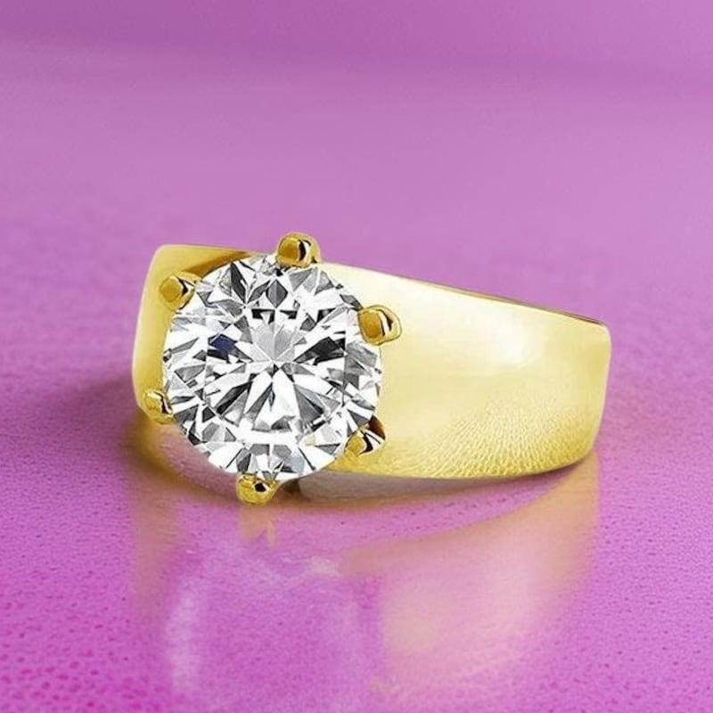 Wide Band Solitaire with Pavé Band