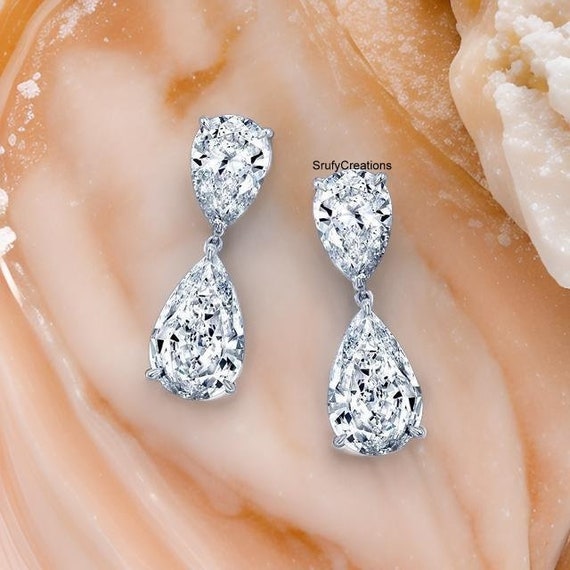Sterling Silver Heart Pear Raindrop Dangle Earrings with Lever Backs Sterling Silver Heart Pear Raindrop Dangle Earrings with Lever Backs