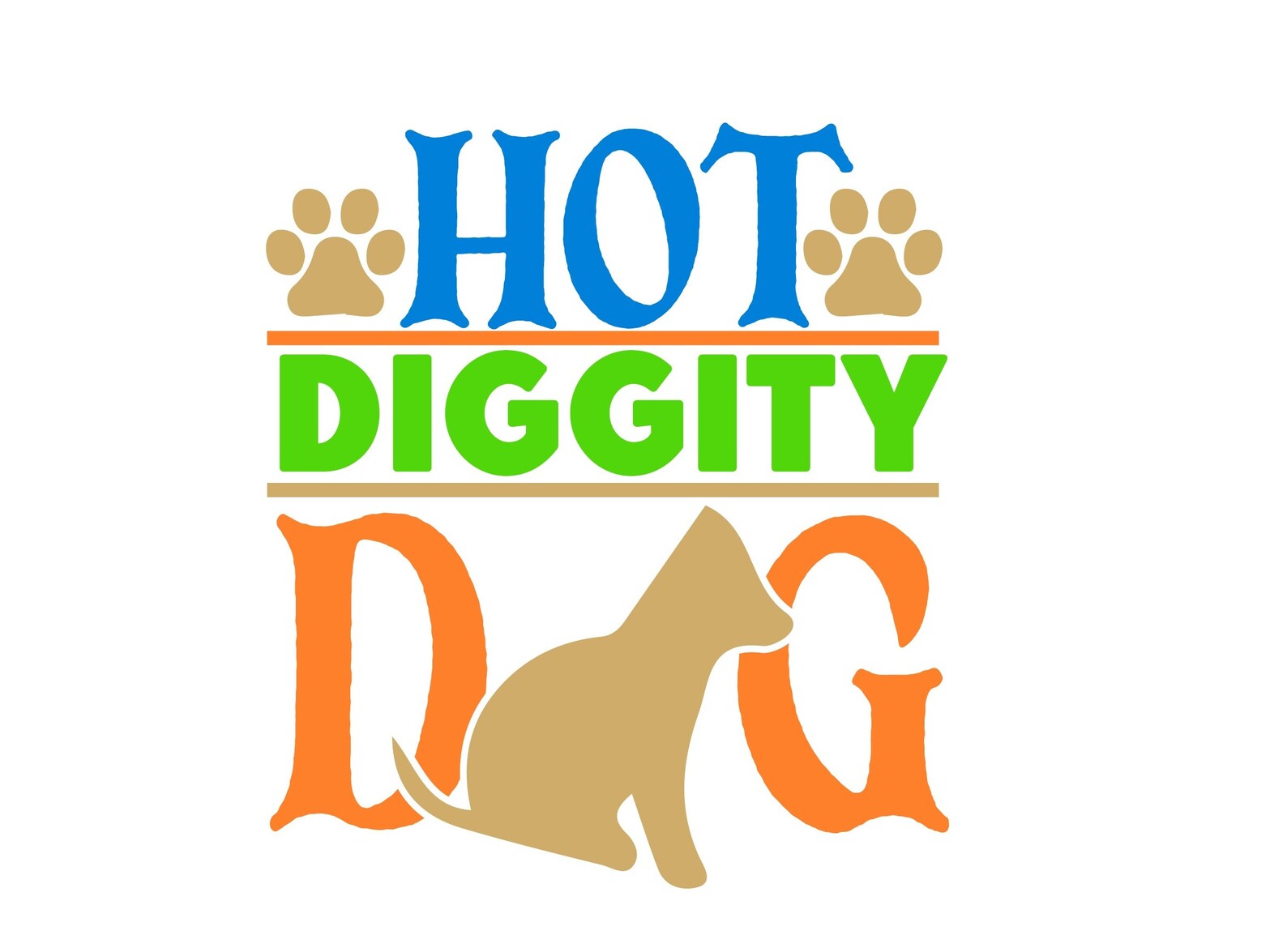 Hot Diggity Dog Svg Printable Vector Commercial Use Funny Etsy