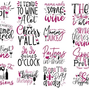 Wine SVG Bundle, Wine Glass Svg, Wine Quote Svg, Wine Lover Svg, Drinking SVG, Alcohol Svg, Wine Sayings Svg, drunk svg, Wine Lover gifts