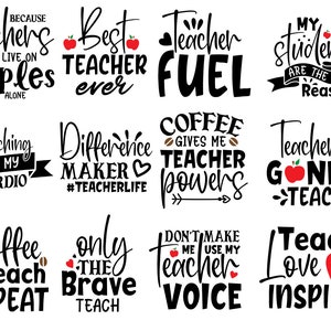 Teacher SVG Bundle, Back to School, school svg, student svg, cricut, cut file, instant download, teacher is my jam, teacher is a work hard