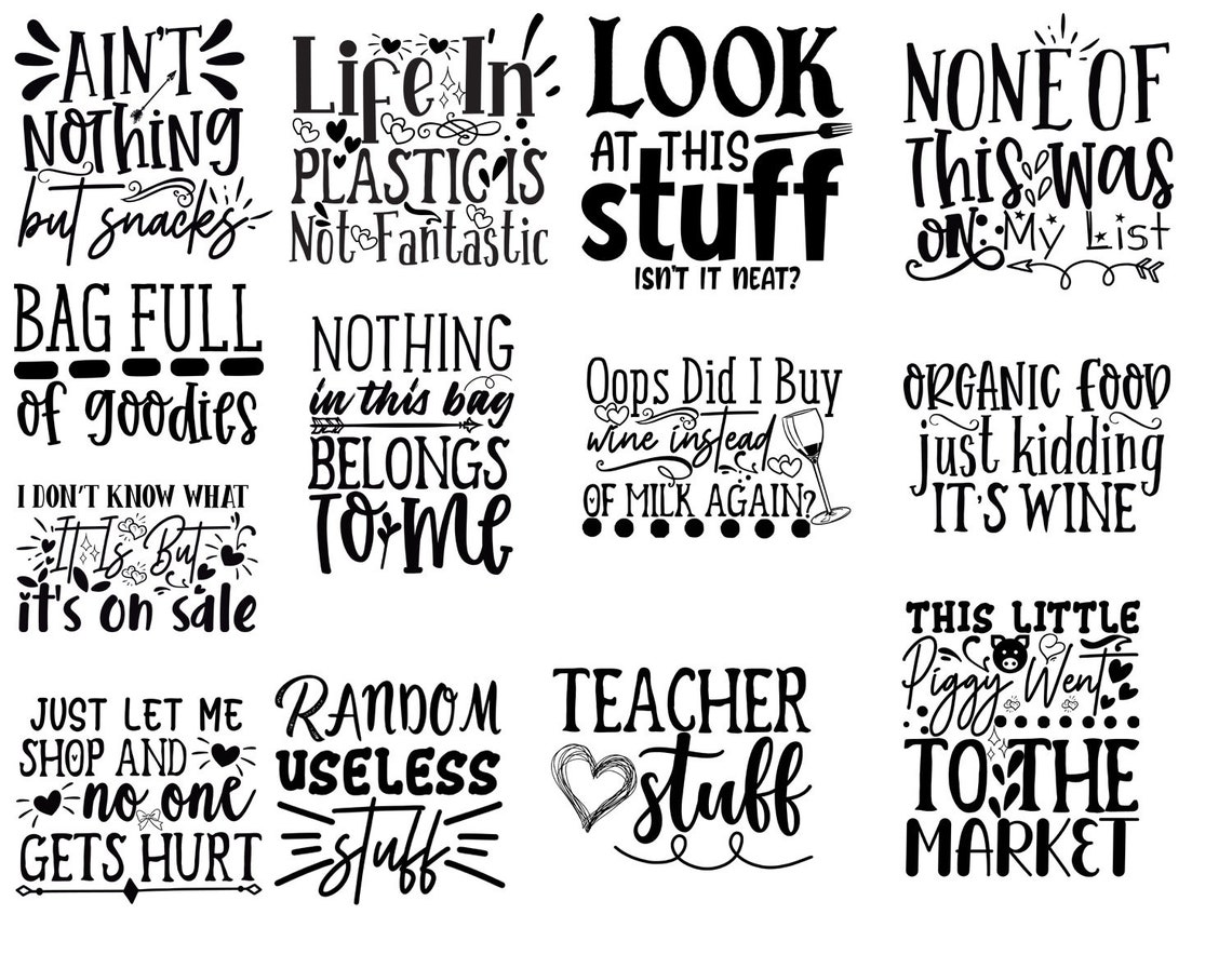 Tote Bag SVG Bundle Funny Shopping Bag Quotes SVG Tote Bag Etsy Canada