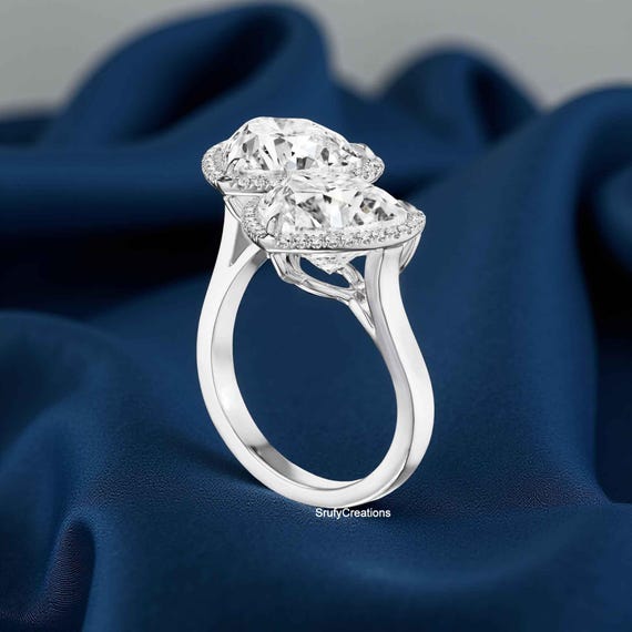 Symbol OF Love TCW Heart Shape Moissanite Bridal Ring, Bypass - Main Image