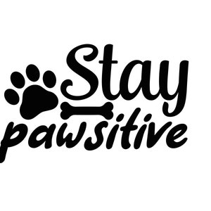 Rester Pawsitive SVG Paw Print Coeur svg chien patte svg os de chien svg Drôle Chien Svg Chien Clipart svg Chien Amant Svg Chien mignon svg Motivationnel svg