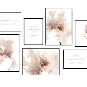 Poster set flowers | Picture set nature | Wall pictures boho pastel bedroom living room | Hyggelig Home poster set without frame