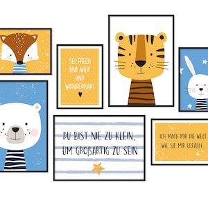 Poster Set Kinder | Bilder Set abstrakt |  Wandbilder Kinderzimmer Baby Tiere Junge Mädchen | Hyggelig Home Posterset ohne Rahmen