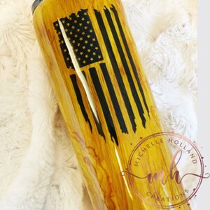 Woodgrain Tumbler/American flag tumbler