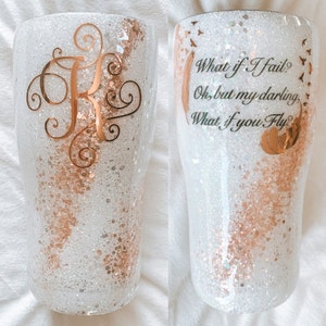 Glitter Tumbler/Ombre Glitter Tumbler/Rose Gold Tumbler/Inspirational Saying/My Darling Tumbler/Gift for Her/Sparkle Cup/Personalized Tumble