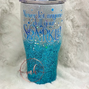 Glitter Tumbler/Ombre Glitter Tumbler/Blue Glitter Cup/Sparkle Glitter Tumbler/Personalized Tumbler/Custom Cup/Boujie Glitter Tumbler