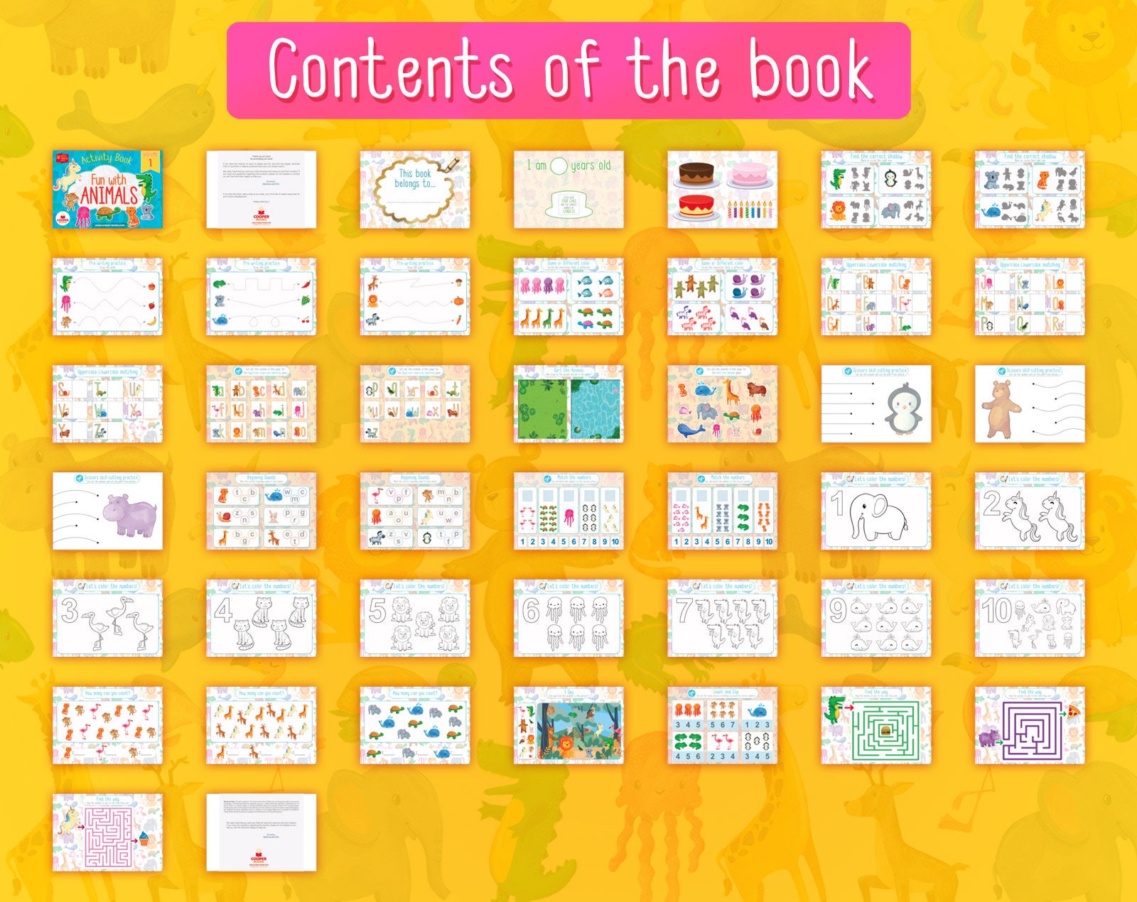 Animals Busy Book Volume 1 Digital Download Activity book Etsy