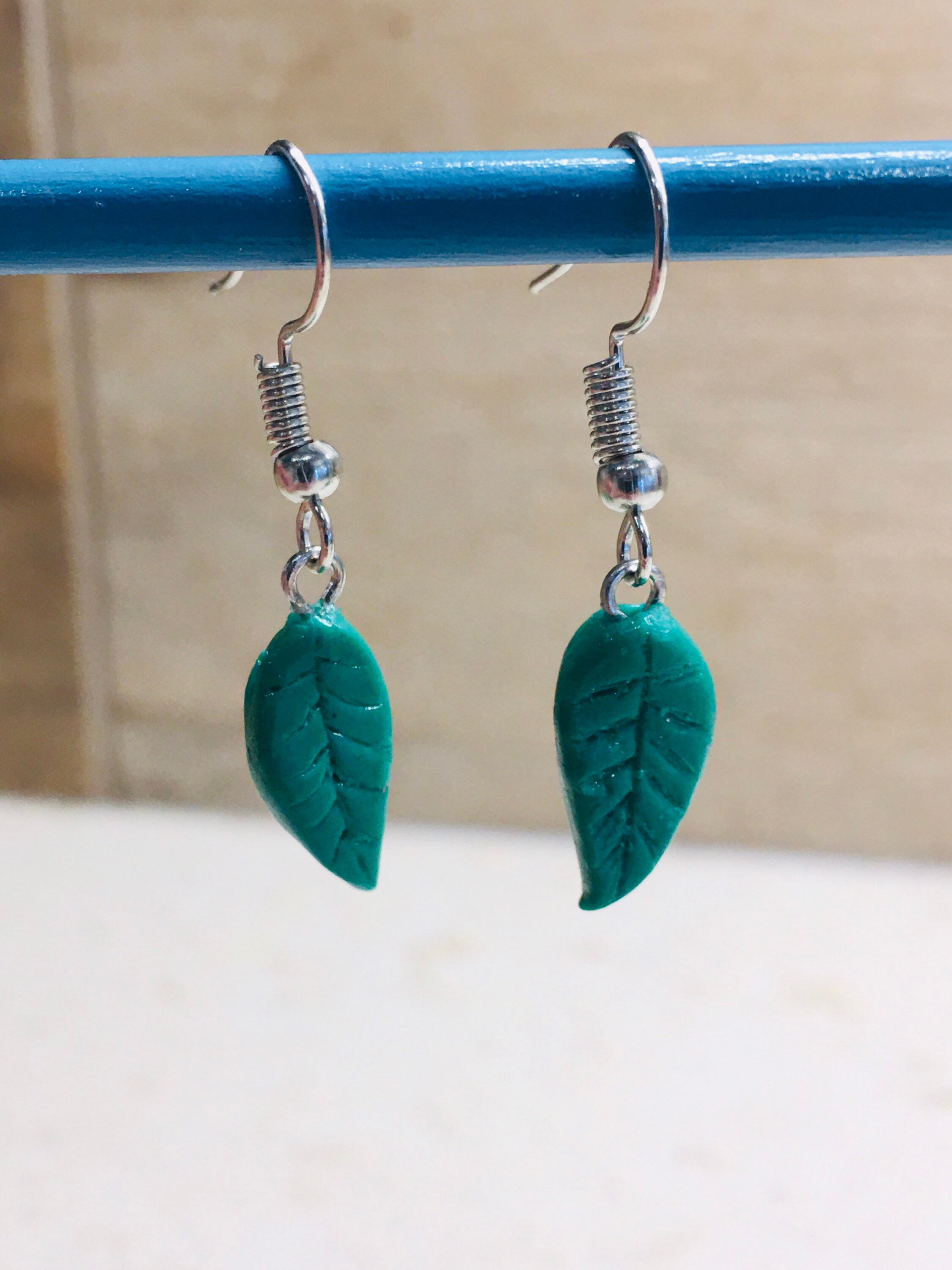Polymer Clay Leaf Earrings Etsy