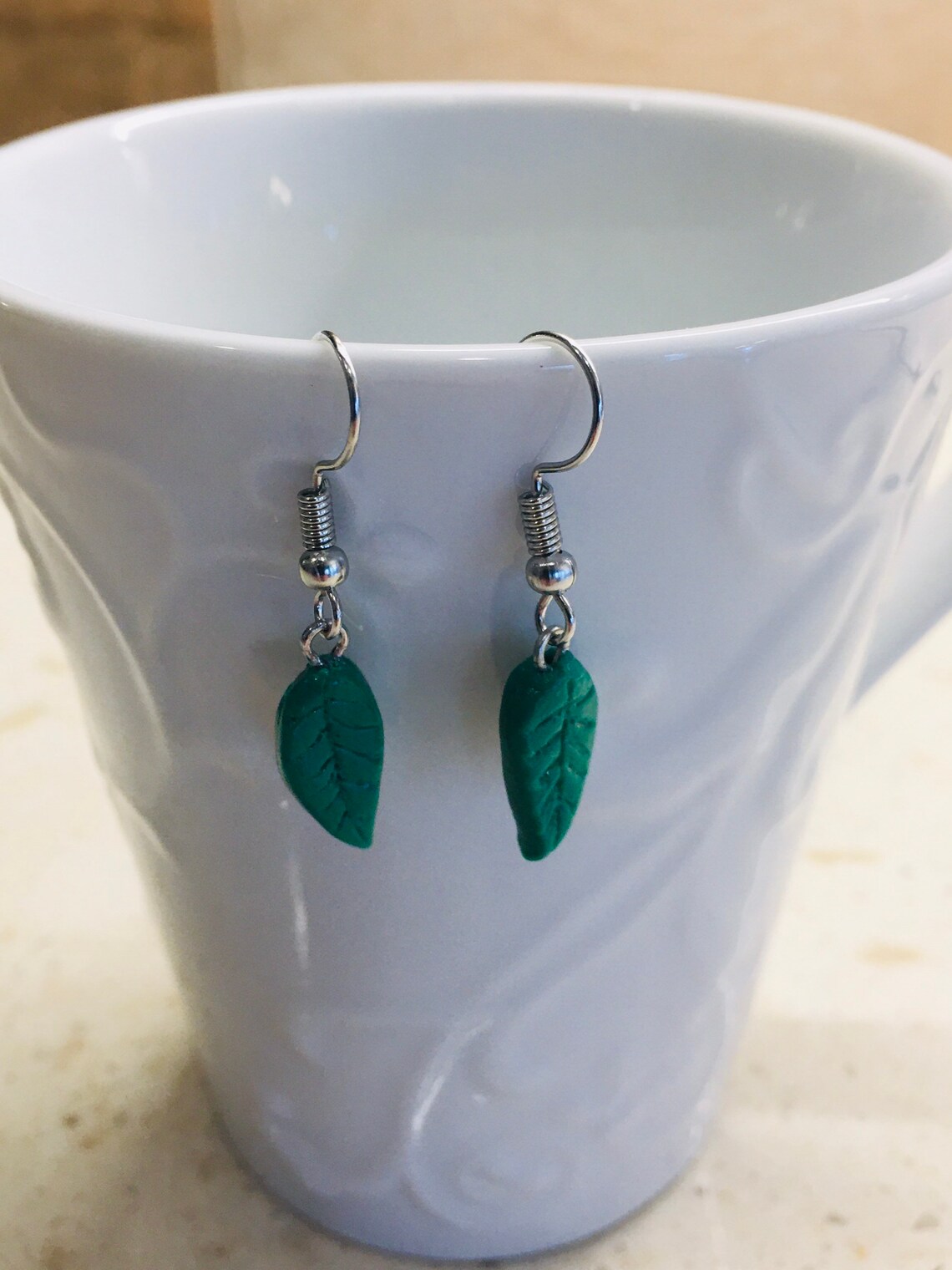 Polymer Clay Leaf Earrings Etsy