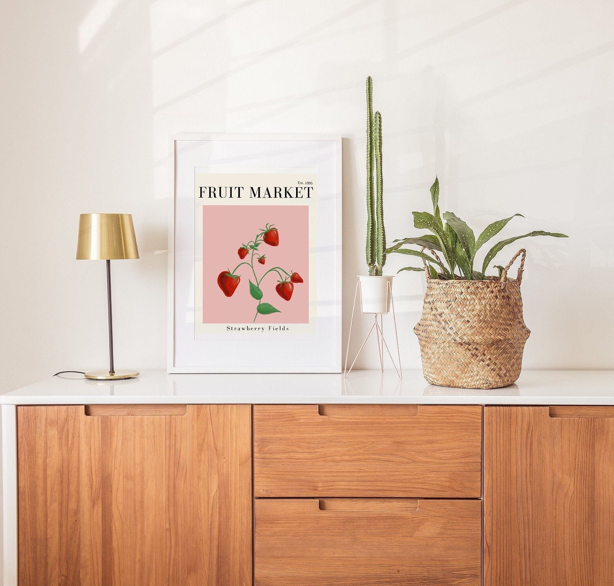 Art Print | Fruit Market Strawberry Fields Flower Trendy Art Print | Fruit Market Strawberry Fields Flower Trendy