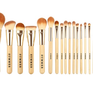 Vegan Bambus Make-up Pinsel Set / / SOMMER Pinsel Sammlung / / 18pcs Make-up Pinsel