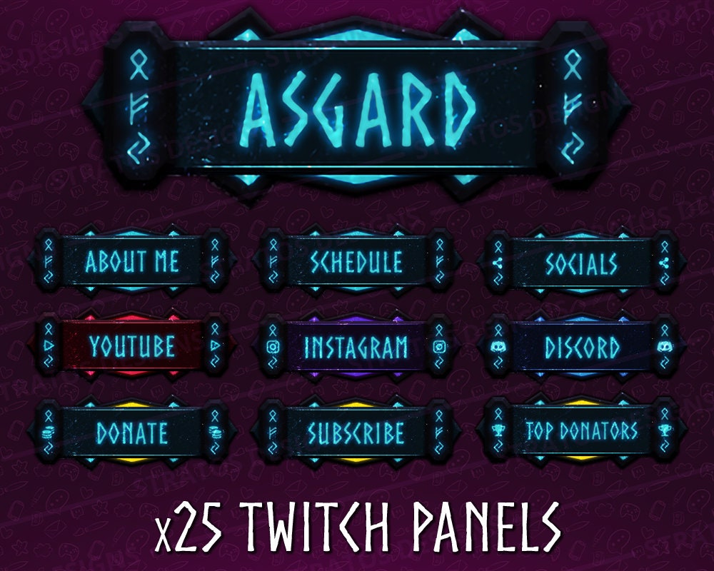 Asgard X25 Twitch Panels Inspired By Norse Mythology Etsy