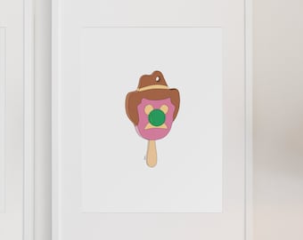 Ice Cream Bubble O&#39;Bill  | Digital Print File | Illustration | Print | Home Decor | Aussie | Australian