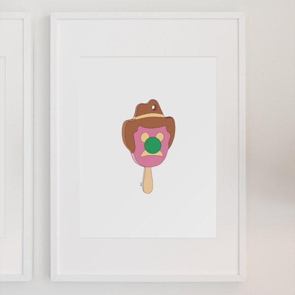 Ice Cream Bubble O'Bill  | Digital Print File | Illustration | Print | Home Decor | Aussie | Australian