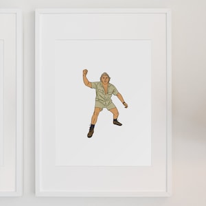 Steve Irwin | Digital Print File | Illustration | Print | Home Decor | Australian | Aussie | Straya | Fun