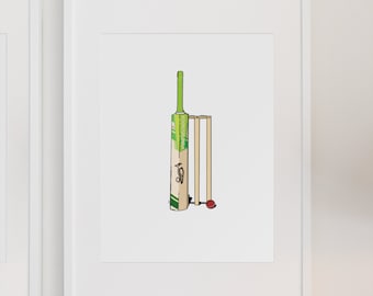 Cricket | Digital Print File | Illustration | Print | Home Decor | Australian | Aussie | Straya | Fun