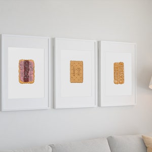 Arnott Biscuit Series (Set of 3) | Digital Print File | Illustration | Home Decor | Aussie | Australian | Arnott | Iced Vovo | Scotch Finger