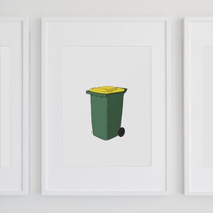 The Bin Chicken Series - Yellow - Bin | Digital Print File | Illustration | Print | Home Decor | Aussie | Australian