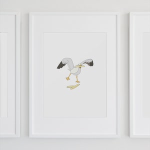 Seagull Chip Thief | Digital Print File | Illustration | Print | Home Decor | Aussie | Australian