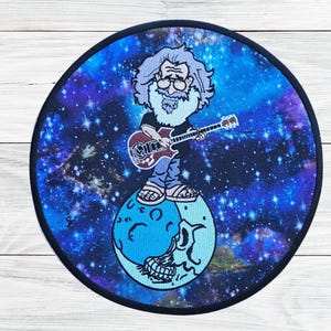 Jerry Garcia, standing on the moon, appliqué patch Grateful Dead