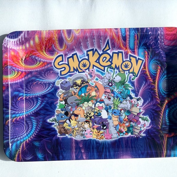 SMOKEMON , Rolling tray , one of a kind true beauty. Fine detail please see pics smoke tray