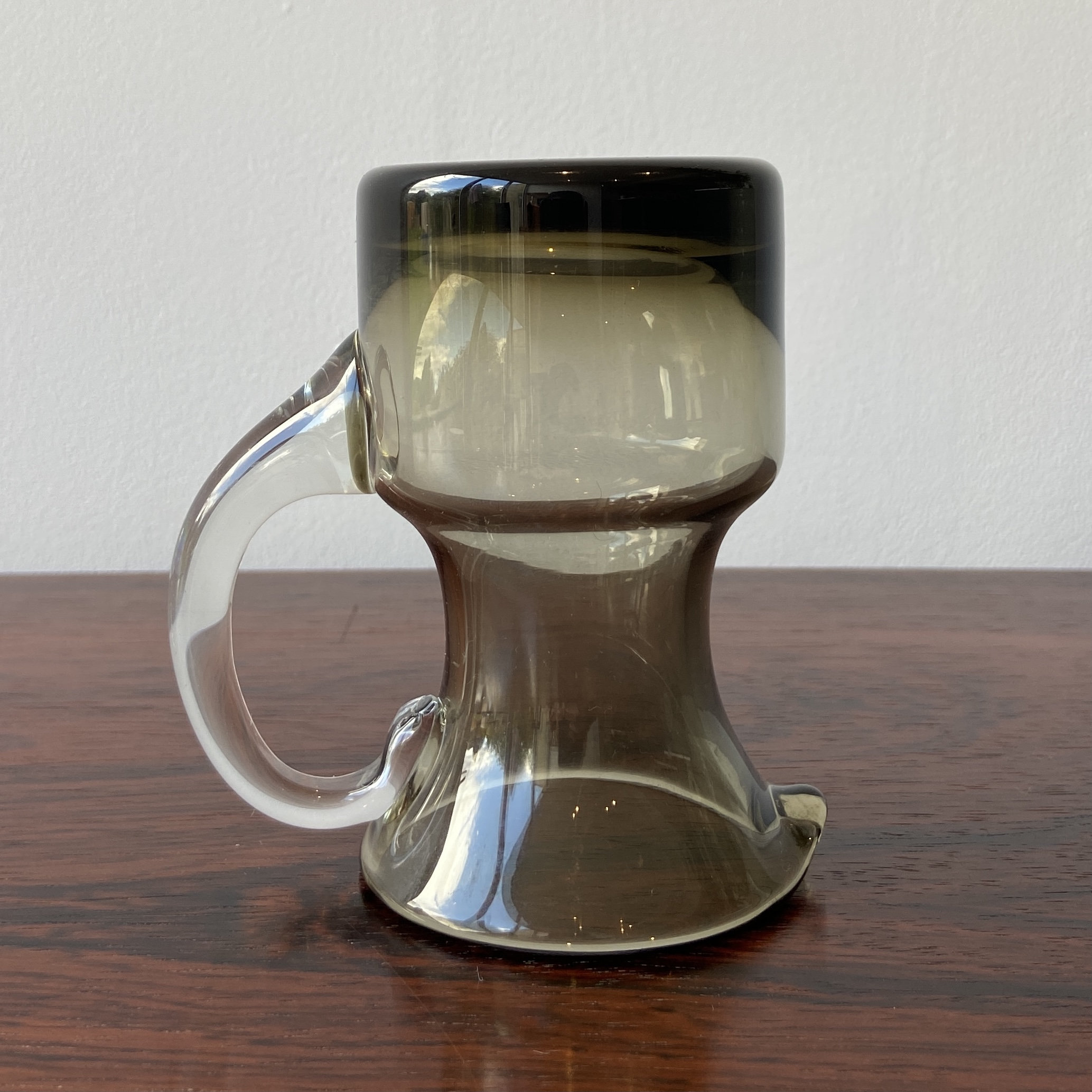 Small vintage smoked glass milk jug mid century glassware Etsy