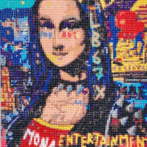 Mona - Finished Diamond Painting SEALED, TOP COATED- ready to frame! 12”x 16” (30x40cm)
