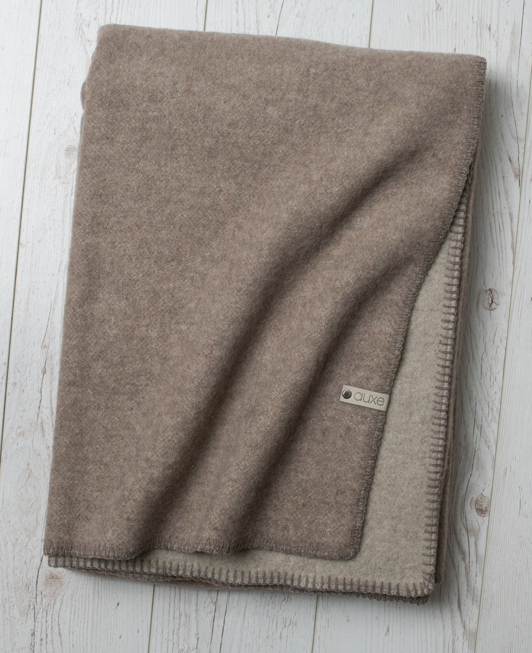 Merino Wool Blanket, Double Sided, Brown and Beige Colour, Thick, Warm
