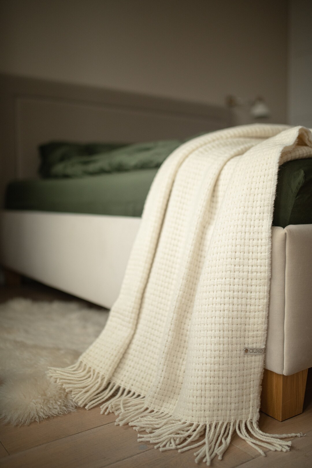 Pure Wool Bedspread, White, Wool Throw Blanket, Bed Cover Etsy