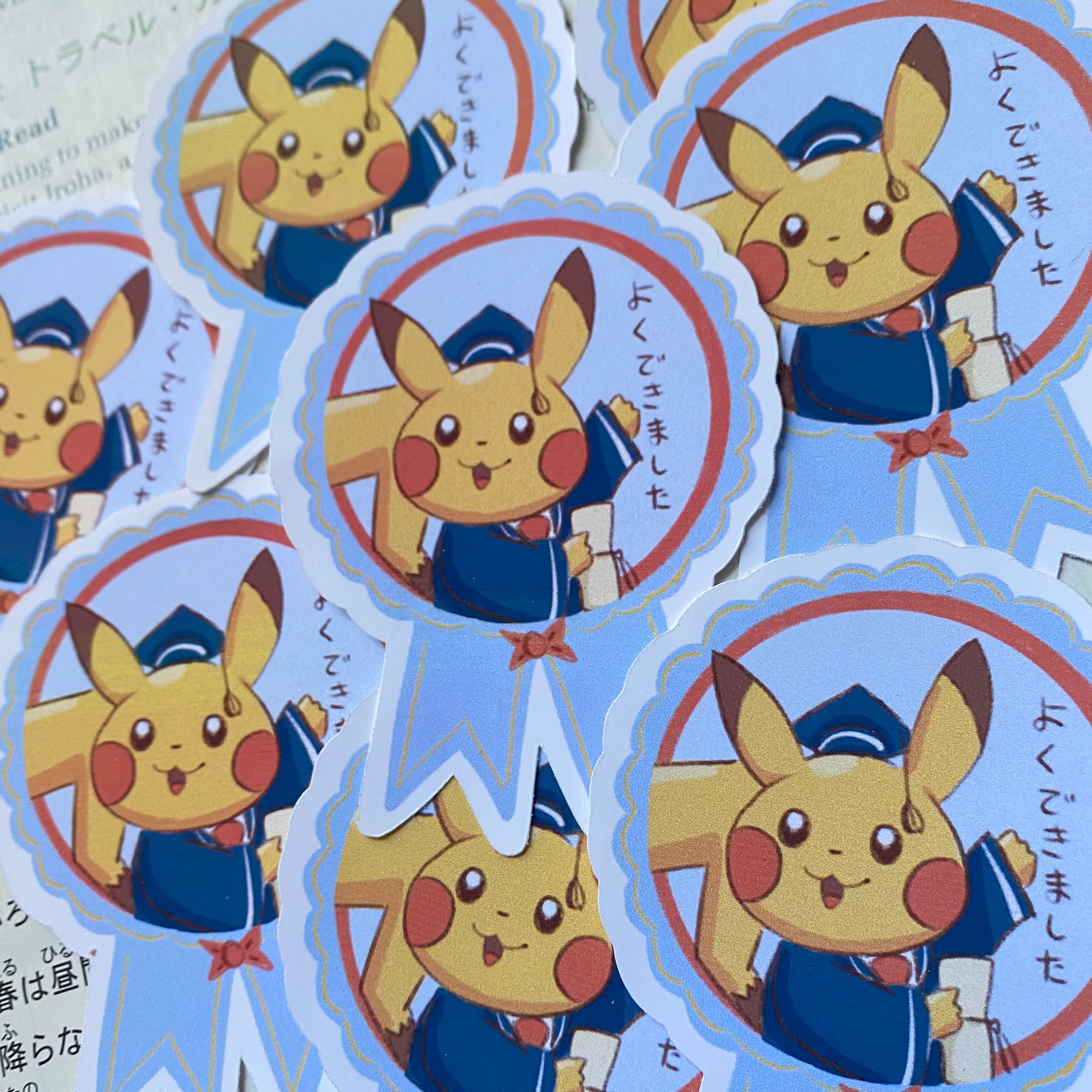 Graduation Pikachu Sticker | Etsy