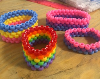 Pride Flag Kandi Cuff Bracelets