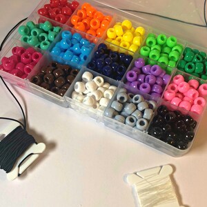 Over 1000 X Mixed Colour Pony Beads an Plastic Beads Jewellery Making Craft  Plastic Mix 
