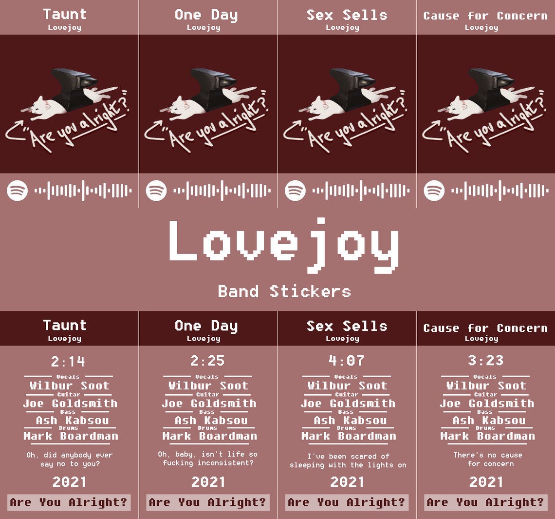 Lovejoy Band Stickers Etsy