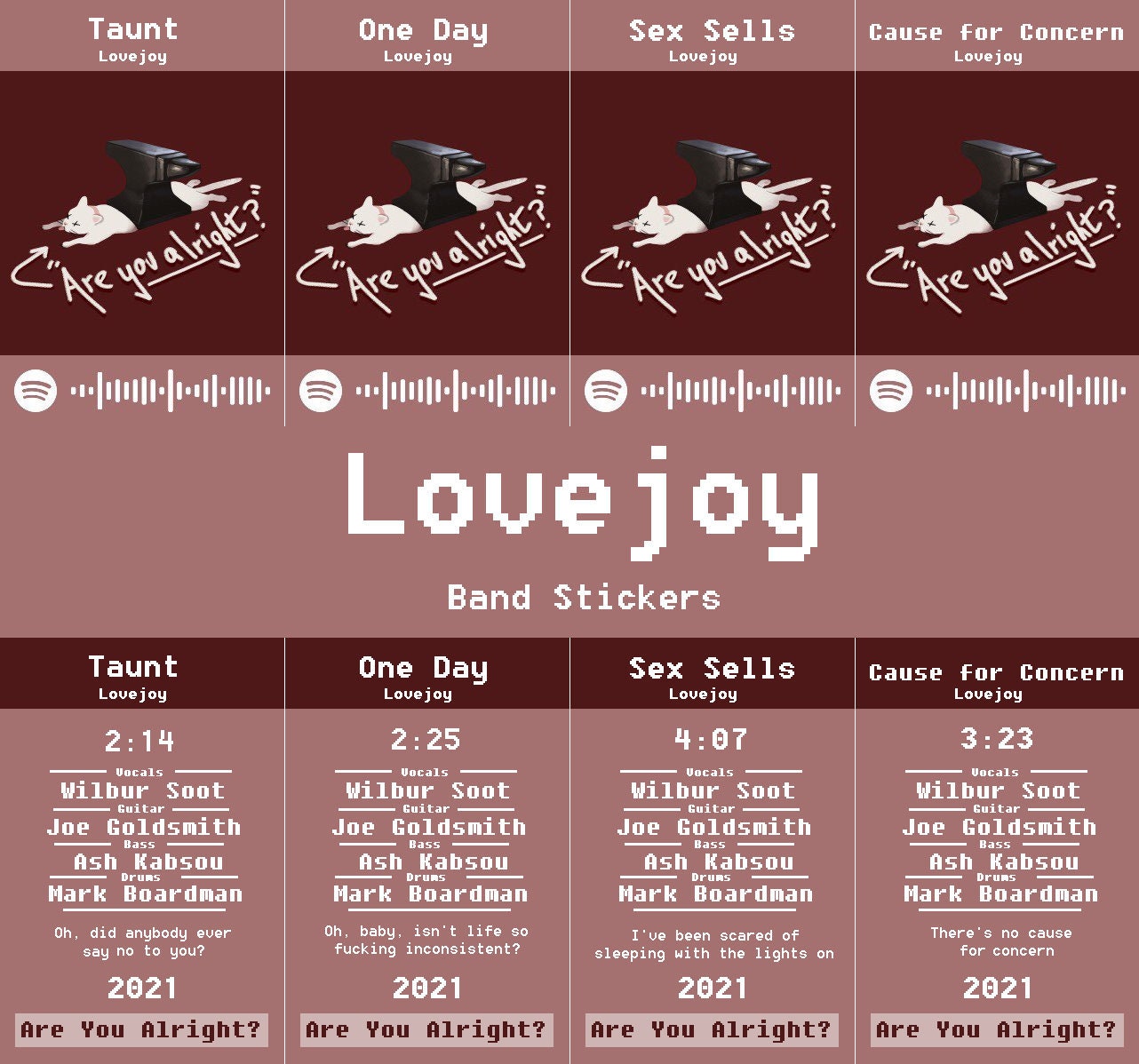 Lovejoy Band Stickers