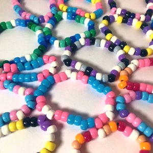 Pride Flag Beaded Bracelets! 21 Sizes, Kandi Bracelets, LGBTQ+ Rainbow, Gay, Bisexual, Lesbian, Non-Binary, Asexual, Aroace and More