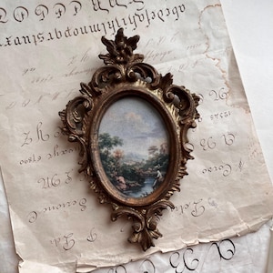 Two small frames, Florentine style resin frame. Resin crafted frames. Italian style resin frame. Bohemian home.