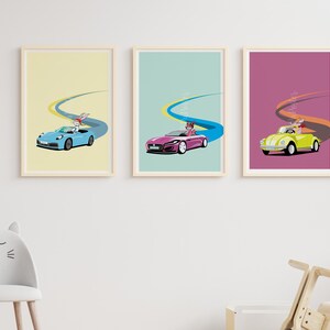 Cartel, vivero animales conduciendo coche